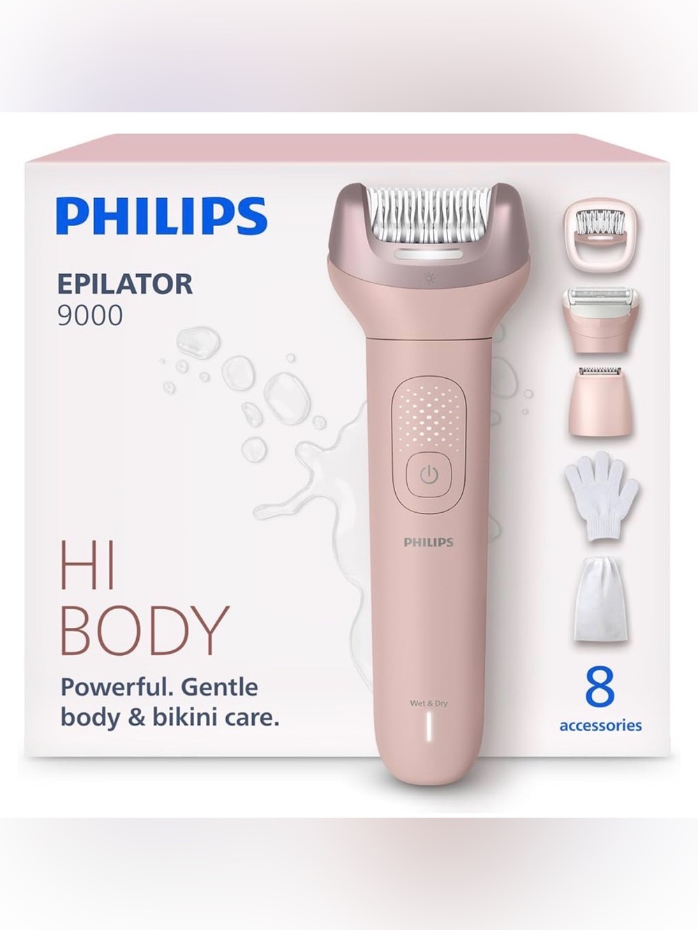 • Philips • Epilator Series 9000 Rose Gold Wet & Dry Epilator